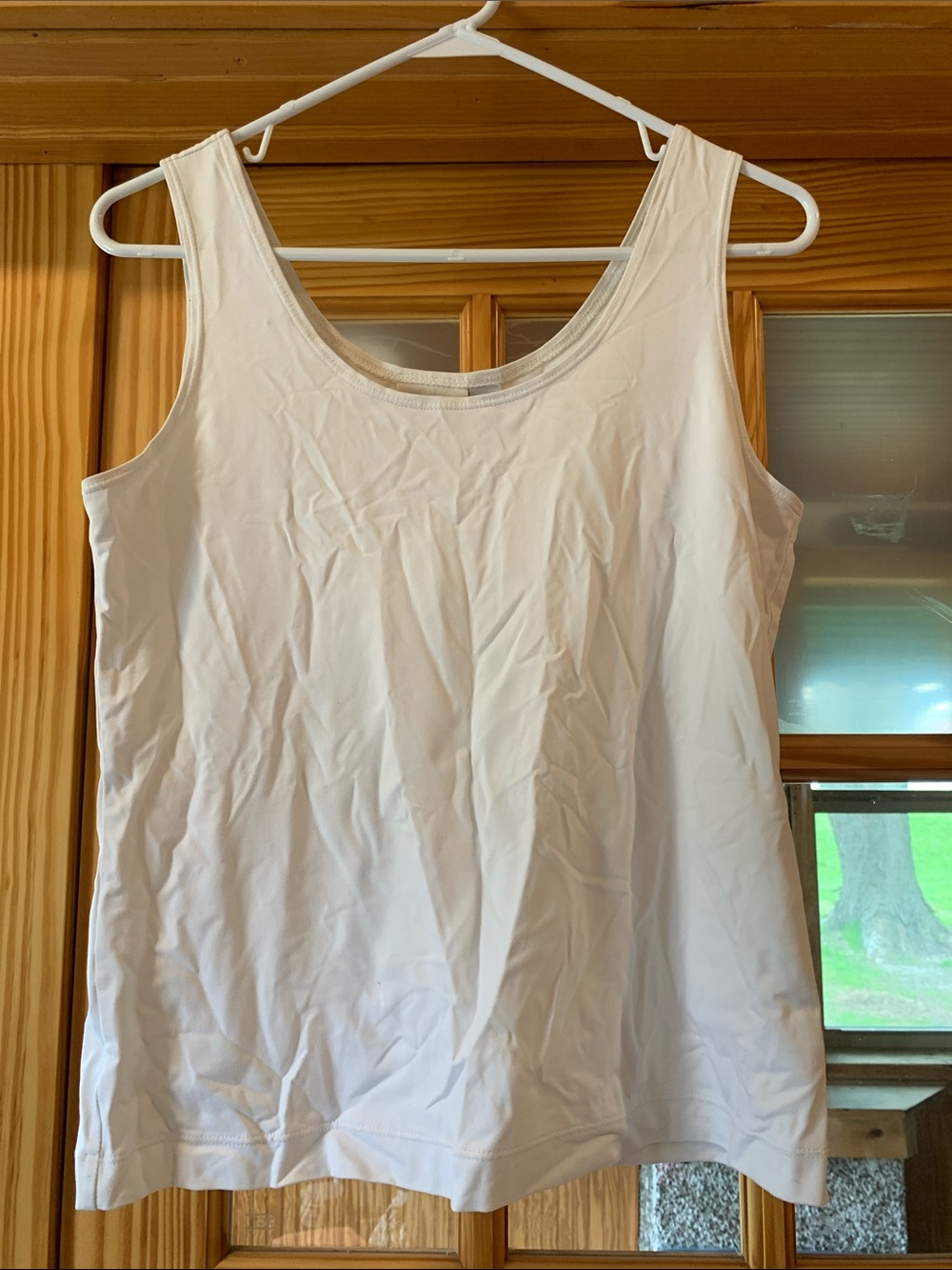 Women's Chico's White Regular Fit Basic Sleeveless Tank Top Shirt Size 1 M